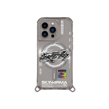Apple iPhone 15 Pro Max Kılıf M-safe Şarj Özellikli Yazı Desenli SkinArma Bolt Kapak