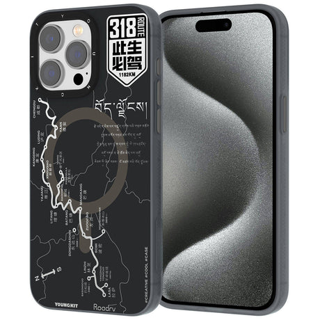 Apple iPhone 15 Pro Max Kılıf M-safe Şarj Özellikli Youngkit 318 Road Serisi Kapak