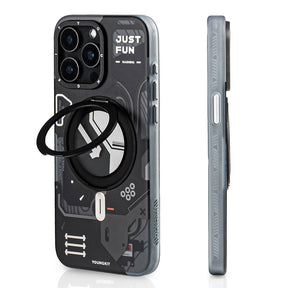 Apple iPhone 15 Pro Max Kılıf M-safe Şarj Özellikli Youngkit 360° Standlı Starship Serisi Kapak