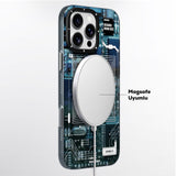 Apple iPhone 15 Pro Max Kılıf M-safe Şarj Özellikli Youngkit 360° Standlı Technology Serisi Kapak