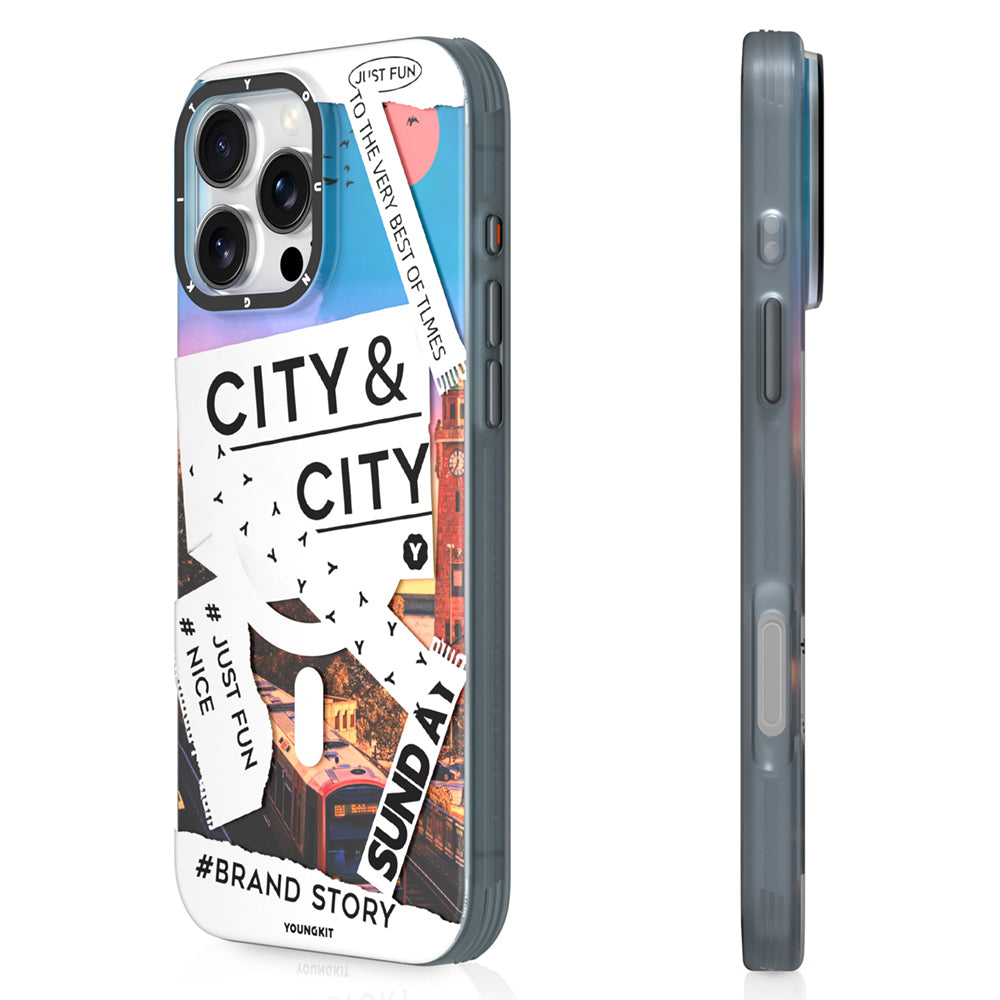 Apple iPhone 15 Pro Max Kılıf M-safe Şarj Özellikli Youngkit A-City Serisi Kapak