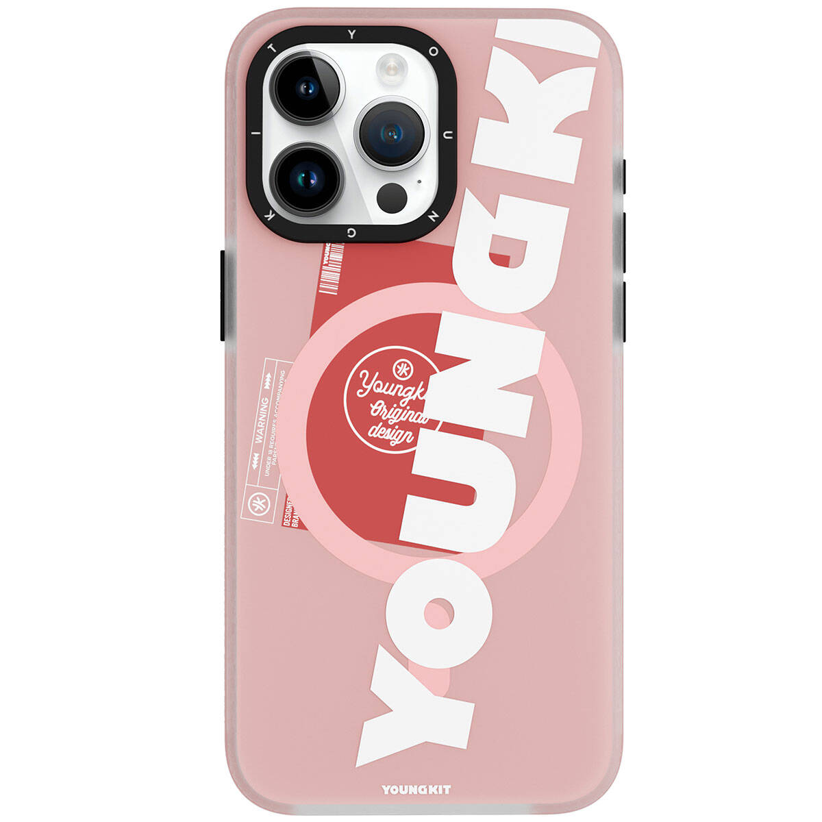 Apple iPhone 15 Pro Max Kılıf M-safe Şarj Özellikli Youngkit Binfen Serisi Yazı Temalı Kapak