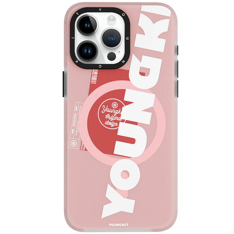 Apple iPhone 15 Pro Max Kılıf M-safe Şarj Özellikli Youngkit Binfen Serisi Yazı Temalı Kapak