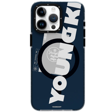 Apple iPhone 15 Pro Max Kılıf M-safe Şarj Özellikli Youngkit Binfen Serisi Yazı Temalı Kapak
