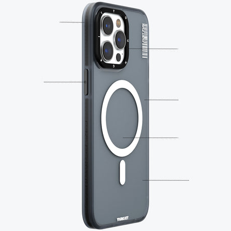 Apple iPhone 15 Pro Max Kılıf M-safe Şarj Özellikli Youngkit Colored Sand Serisi Kapak