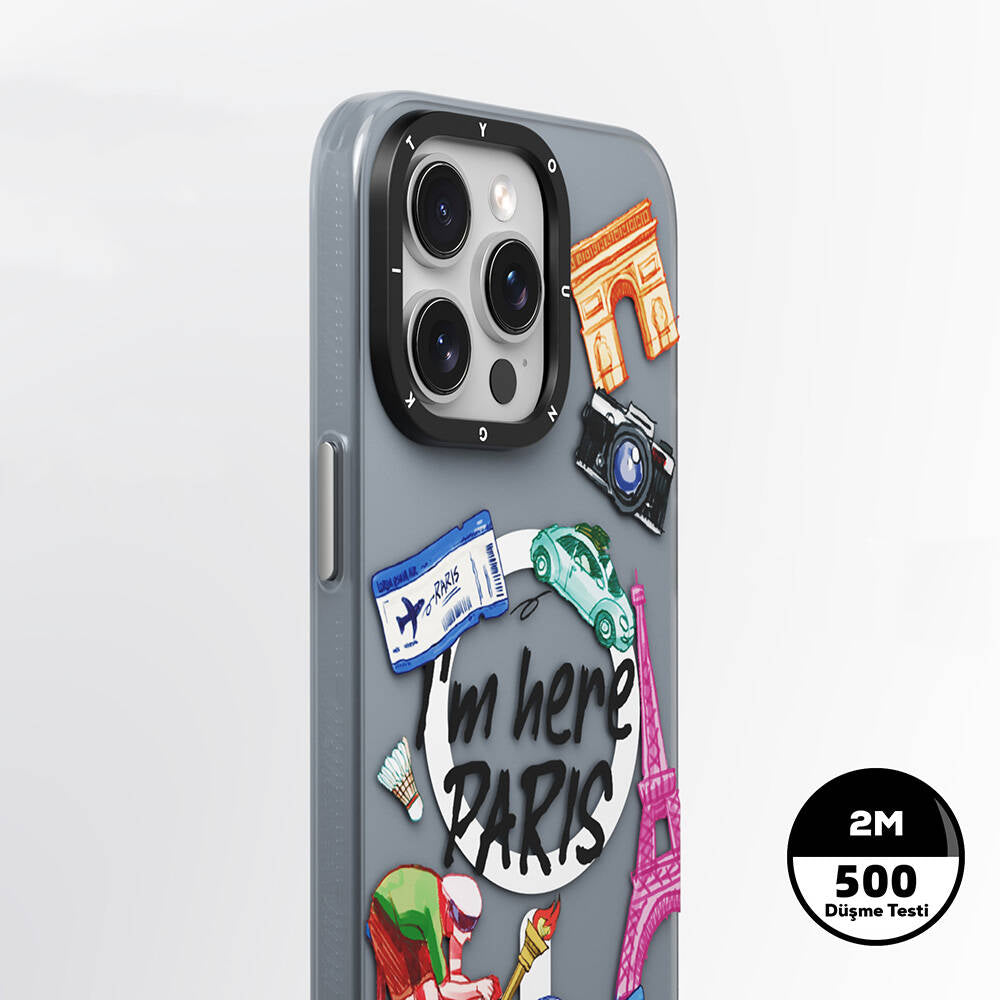 Apple iPhone 15 Pro Max Kılıf M-safe Şarj Özellikli Youngkit in Paris Serisi Kapak