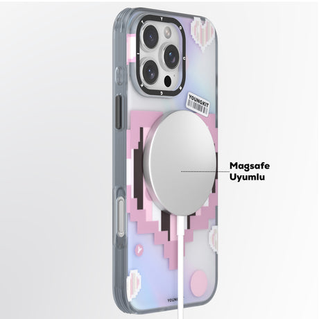 Apple iPhone 15 Pro Max Kılıf M-safe Şarj Özellikli Youngkit Love Serisi Kapak