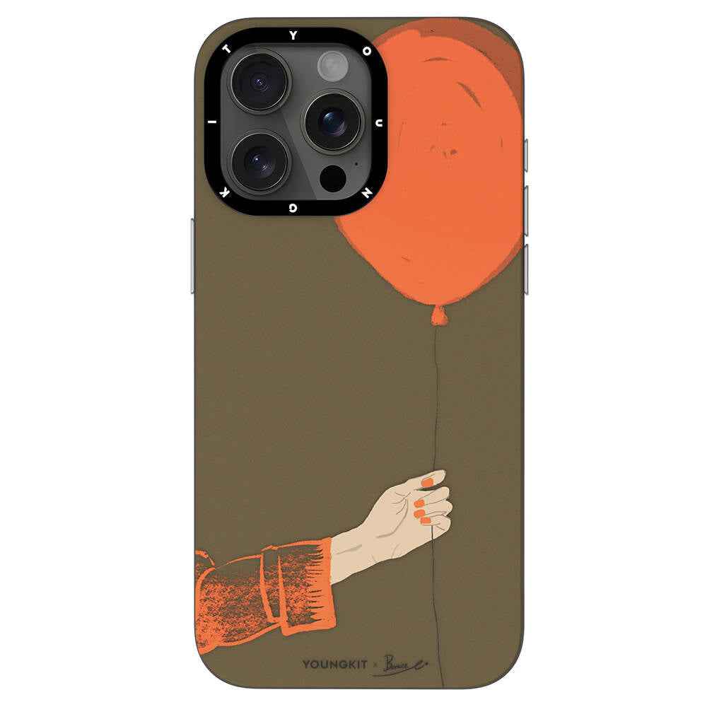 Apple iPhone 15 Pro Max Kılıf M-safe Şarj Özellikli Youngkit Orange Serisi Flying Balloon Kapak