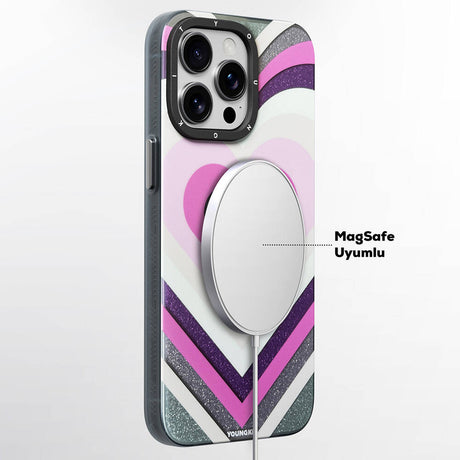 Apple iPhone 15 Pro Max Kılıf M-safe Şarj Özellikli Youngkit Star Dazzle Serisi Kapak