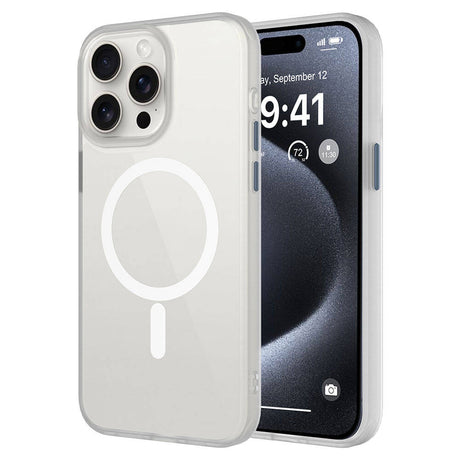 Apple iPhone 15 Pro Max Kılıf Mat Arka Yüzey Wireless Şarj Özellikli Zore Flet M-safe Kapak