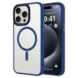 Apple iPhone 15 Pro Max Kılıf Mat Arka Yüzey Wireless Şarj Özellikli Zore Flet M-safe Kapak