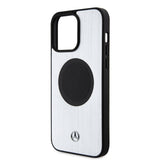 Apple iPhone 15 Pro Max Kılıf Mercedes Benz Orjinal Lisanslı M-safe Şarj Özellikli Alüminyum Arka Yüzey Metal Yıldız Logolu Kapak