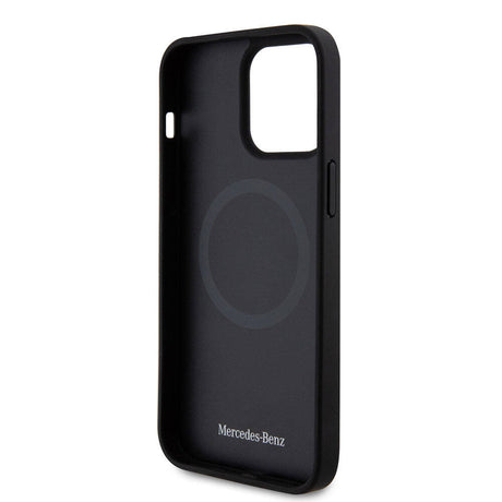 Apple iPhone 15 Pro Max Kılıf Mercedes Benz Orjinal Lisanslı M-safe Şarj Özellikli Alüminyum Arka Yüzey Metal Yıldız Logolu Kapak
