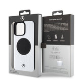 Apple iPhone 15 Pro Max Kılıf Mercedes Benz Orjinal Lisanslı M-safe Şarj Özellikli Alüminyum Arka Yüzey Metal Yıldız Logolu Kapak