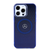 Apple iPhone 15 Pro Max Kılıf Mercedes Benz Orjinal Lisanslı M-safe Şarj Özellikli Çift Katmanlı Mavi Yıldız Desenli Kapak