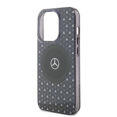 Apple iPhone 15 Pro Max Kılıf Mercedes Benz Orjinal Lisanslı M-safe Şarj Özellikli Çift Katmanlı Mini Yıldız Desenli Kapak