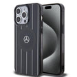 Apple iPhone 15 Pro Max Kılıf Mercedes Benz Orjinal Lisanslı M-safe Şarj Özellikli Çift Katmanlı Paralel Çizgi Desenli Kapak