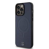 Apple iPhone 15 Pro Max Kılıf Mercedes Benz Orjinal Lisanslı M-safe Şarj Özellikli Metal Yıldız Logolu Pürüzsüz Deri Kapak