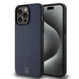 Apple iPhone 15 Pro Max Kılıf Mercedes Benz Orjinal Lisanslı M-safe Şarj Özellikli Metal Yıldız Logolu Pürüzsüz Deri Kapak
