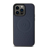 Apple iPhone 15 Pro Max Kılıf Mercedes Benz Orjinal Lisanslı M-safe Şarj Özellikli Mühürlü Yıldız Desenli ve Logolu Deri Kapak