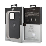 Apple iPhone 15 Pro Max Kılıf Mercedes Benz Orjinal Lisanslı M-safe Şarj Özellikli Pike Desenli Baskı Logolu Deri Kapak