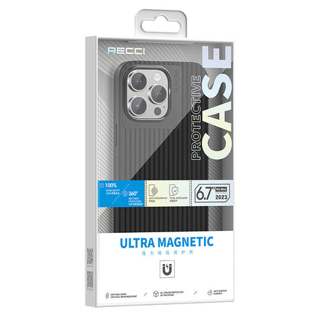 Apple iPhone 15 Pro Max Kılıf Recci Aurora Serisi M-safe Şarj Özellikli Kapak