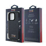 Apple iPhone 15 Pro Max Kılıf Redbull Orjinal Lisanslı M-safe Şarj Özellikli Karbon Fiber Tasarımlı Parlayan Logolu Kapak