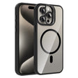 Apple iPhone 15 Pro Max Kılıf Standlı ve Kamera Lens Hediyeli M-Safe Şarj Özellikli Zore Etro Kapak