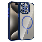 Apple iPhone 15 Pro Max Kılıf Standlı ve Kamera Lens Hediyeli M-Safe Şarj Özellikli Zore Etro Kapak