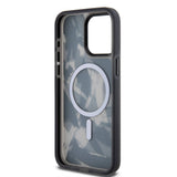 Apple iPhone 15 Pro Max Kılıf TUMI Orjinal Lisanslı M-safe Şarj Özellikli Buzlanmış Saydam Fırça Kamuflajı Desenli Kapak