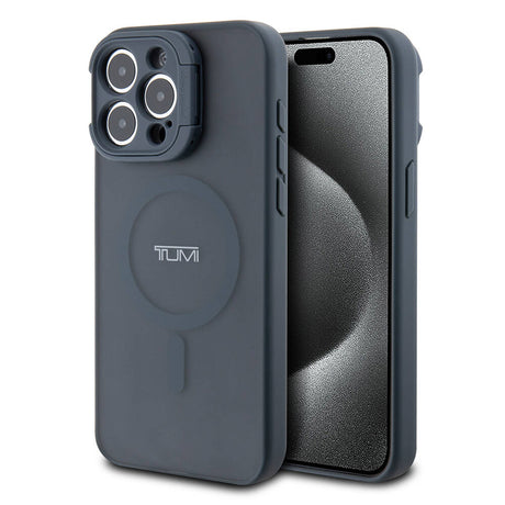Apple iPhone 15 Pro Max Kılıf TUMI Orjinal Lisanslı M-safe Şarj Özellikli Kamera Standlı Buzlu Mat Kapak