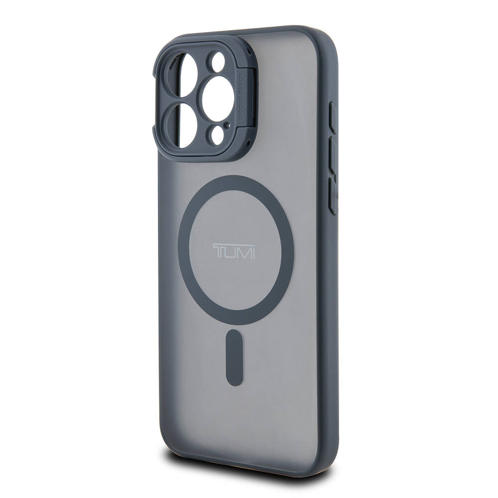 Apple iPhone 15 Pro Max Kılıf TUMI Orjinal Lisanslı M-safe Şarj Özellikli Kamera Standlı Buzlu Mat Kapak