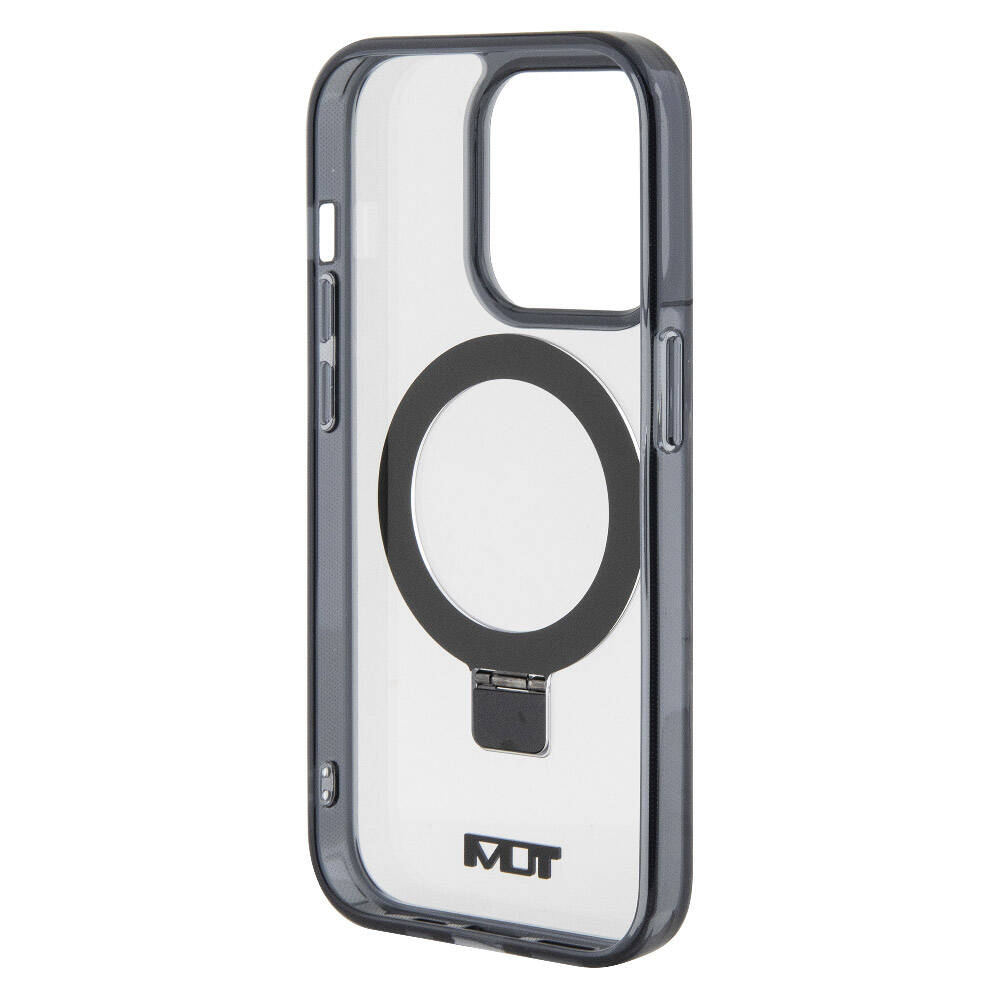 Apple iPhone 15 Pro Max Kılıf TUMI Orjinal Lisanslı M-safe Şarj Özellikli Metal Logolu Ring Standlı Silikon Kapak