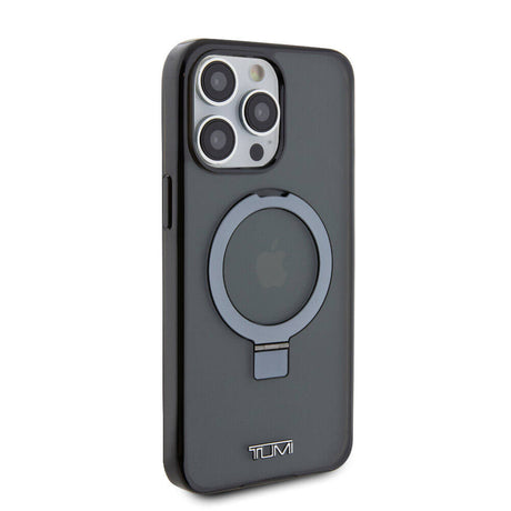 Apple iPhone 15 Pro Max Kılıf TUMI Orjinal Lisanslı M-safe Şarj Özellikli PC TPU Metal Logolu Ring Standlı Kapak