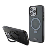 Apple iPhone 15 Pro Max Kılıf TUMI Orjinal Lisanslı M-safe Şarj Özellikli PC TPU Metal Logolu Ring Standlı Kapak