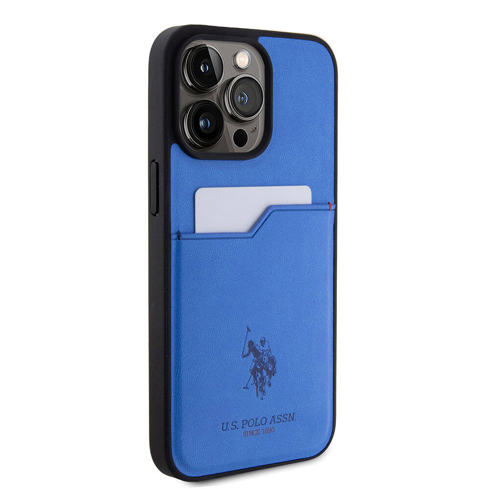 Apple iPhone 15 Pro Max Kılıf U.S. Polo Assn. Orjinal Lisanslı Baskı Logolu PU Kartlıklı Kapak