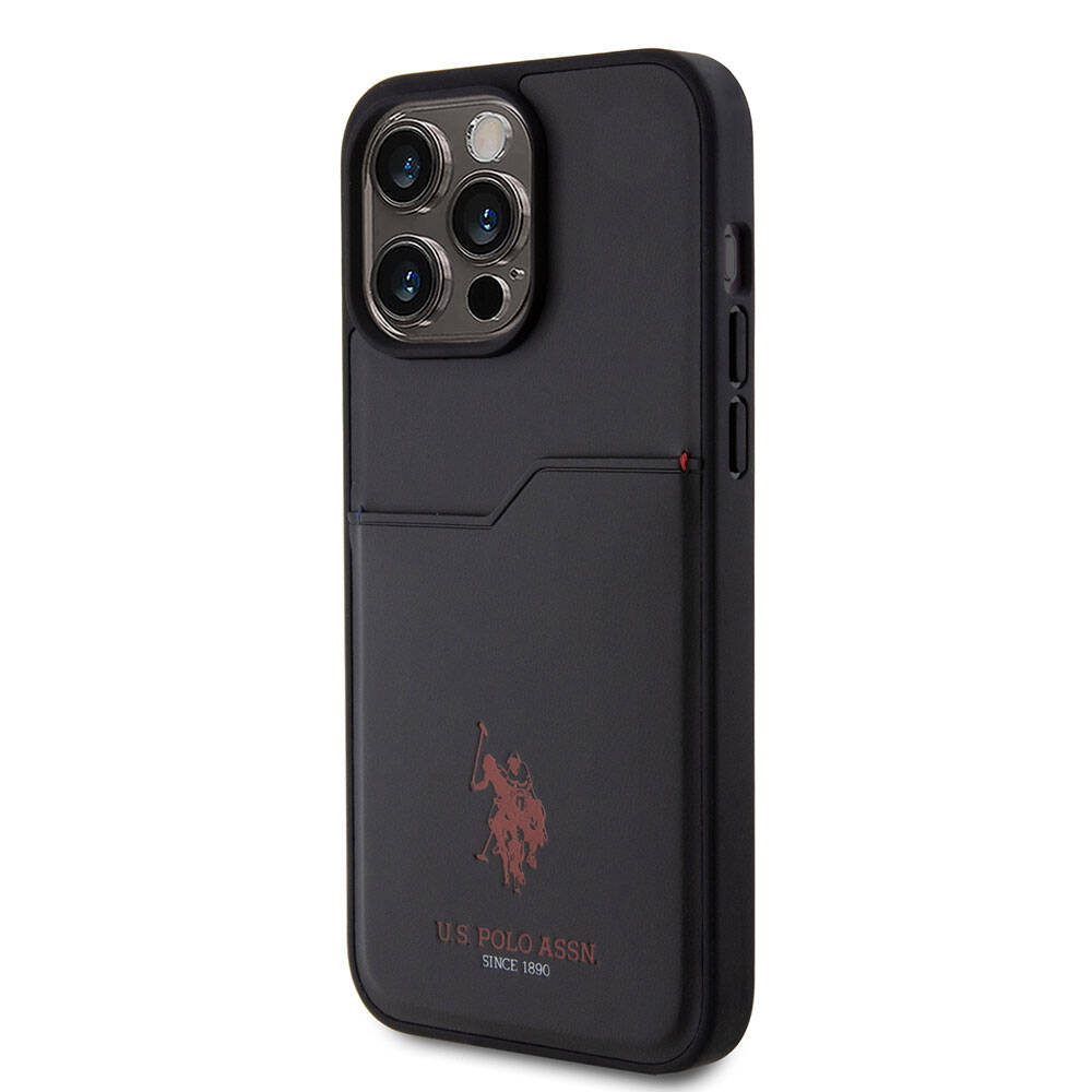 Apple iPhone 15 Pro Max Kılıf U.S. Polo Assn. Orjinal Lisanslı Baskı Logolu PU Kartlıklı Kapak