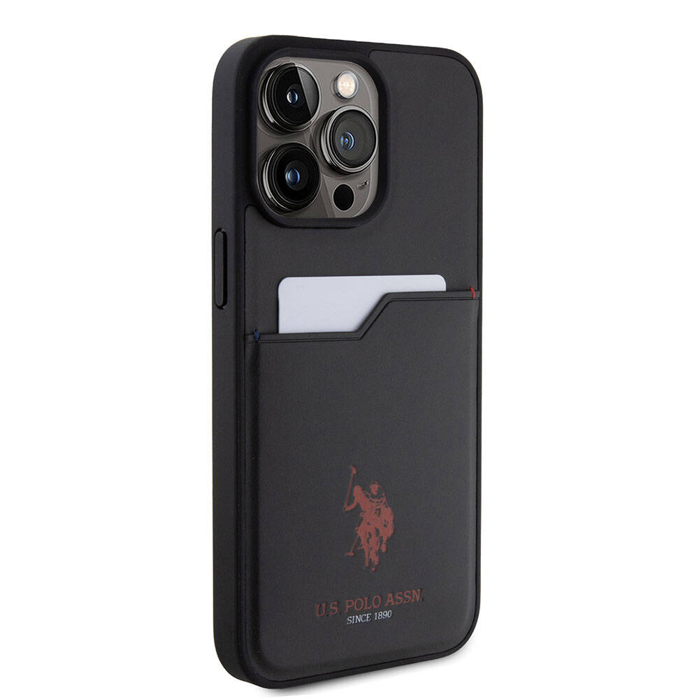 Apple iPhone 15 Pro Max Kılıf U.S. Polo Assn. Orjinal Lisanslı Baskı Logolu PU Kartlıklı Kapak