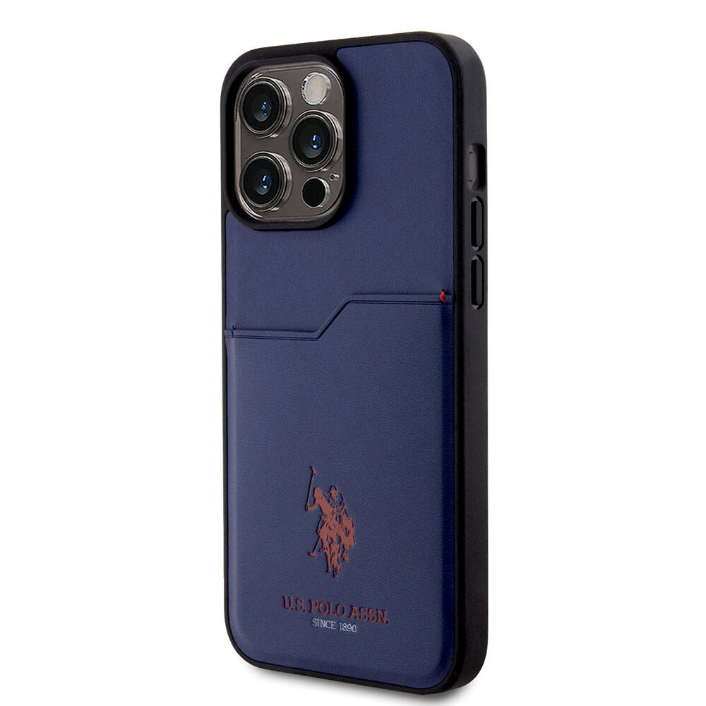 Apple iPhone 15 Pro Max Kılıf U.S. Polo Assn. Orjinal Lisanslı Baskı Logolu PU Kartlıklı Kapak