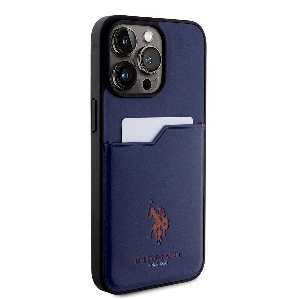 Apple iPhone 15 Pro Max Kılıf U.S. Polo Assn. Orjinal Lisanslı Baskı Logolu PU Kartlıklı Kapak