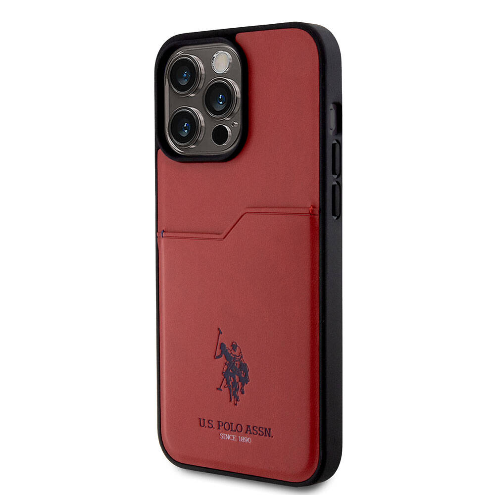 Apple iPhone 15 Pro Max Kılıf U.S. Polo Assn. Orjinal Lisanslı Baskı Logolu PU Kartlıklı Kapak