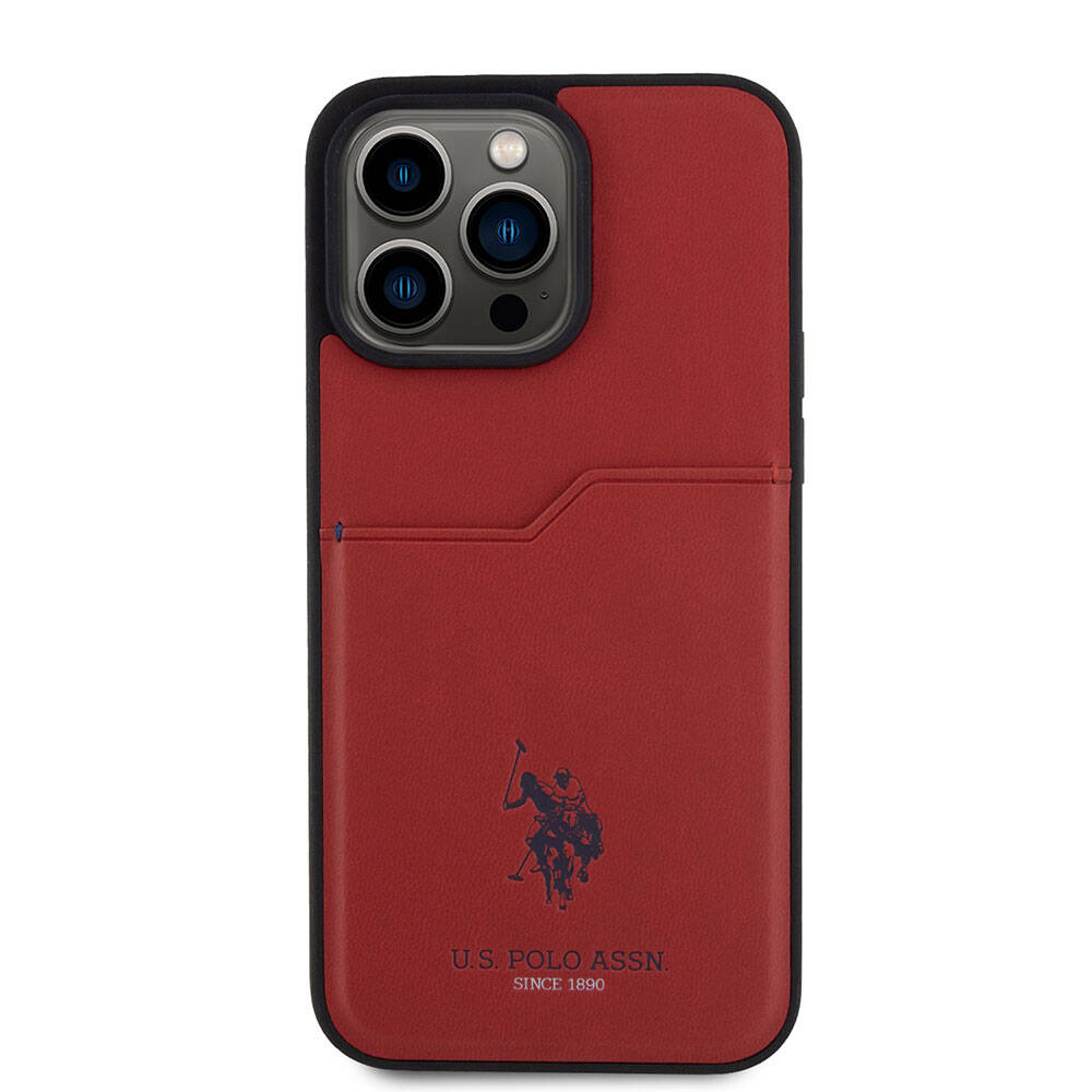 Apple iPhone 15 Pro Max Kılıf U.S. Polo Assn. Orjinal Lisanslı Baskı Logolu PU Kartlıklı Kapak