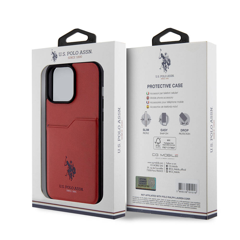 Apple iPhone 15 Pro Max Kılıf U.S. Polo Assn. Orjinal Lisanslı Baskı Logolu PU Kartlıklı Kapak