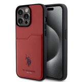 Apple iPhone 15 Pro Max Kılıf U.S. Polo Assn. Orjinal Lisanslı Baskı Logolu PU Kartlıklı Kapak