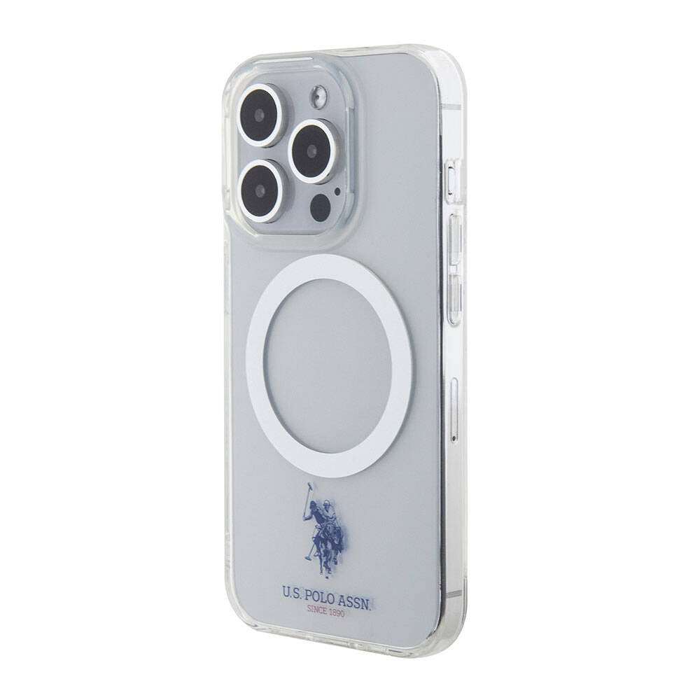 Apple iPhone 15 Pro Max Kılıf U.S. Polo Assn. Orjinal Lisanslı M-safe Şarj Özellikli Transparan Tasarım Kapak
