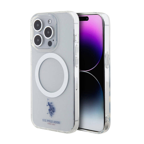 Apple iPhone 15 Pro Max Kılıf U.S. Polo Assn. Orjinal Lisanslı M-safe Şarj Özellikli Transparan Tasarım Kapak