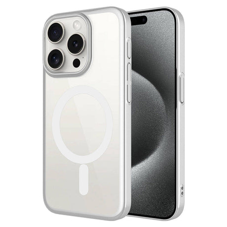 Apple iPhone 15 Pro Max Kılıf Wireless Şarj Özellikli Sert PC Zore Mat Riksos M-safe Kapak