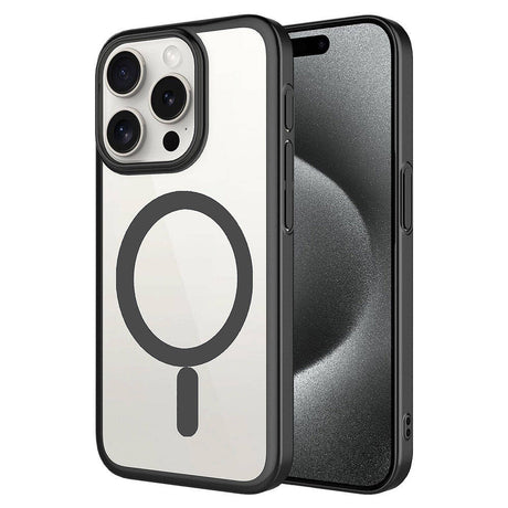 Apple iPhone 15 Pro Max Kılıf Wireless Şarj Özellikli Sert PC Zore Mat Riksos M-safe Kapak