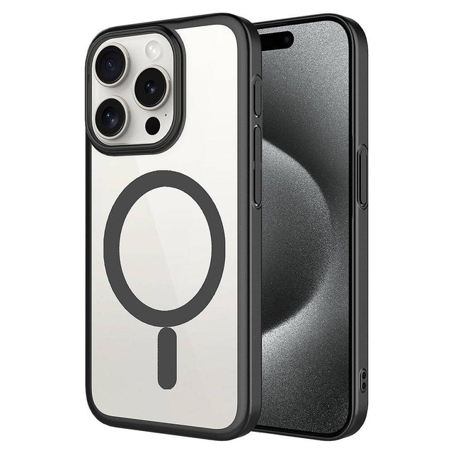 Apple iPhone 15 Pro Max Kılıf Wireless Şarj Özellikli Sert PC Zore Mat Riksos M-safe Kapak