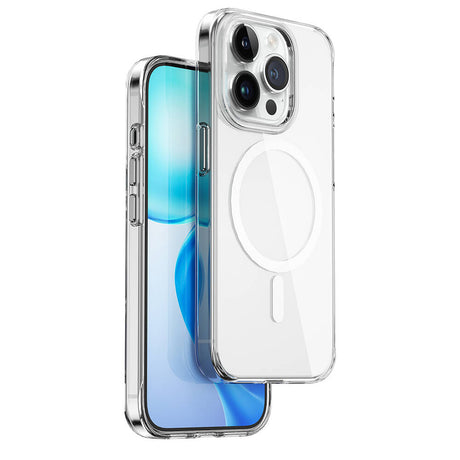 Apple iPhone 15 Pro Max Kılıf Wiwu BC-022 M-safe Şarj Özellikli Şeffaf Transparan Kapak